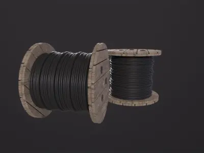 Cable roll 3D Model Low-poly 3D model