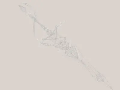 Futuristic Sword Low-poly 3D model 12
