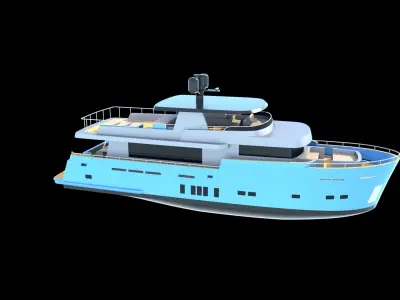 25 Meter Dutch Trawler Exterior Model 3D model