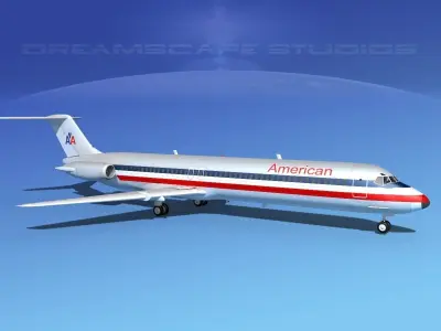 Douglas DC-9-50 American 3D model