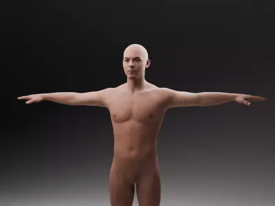 Realistic Rigged male character with IK and FK 3D model