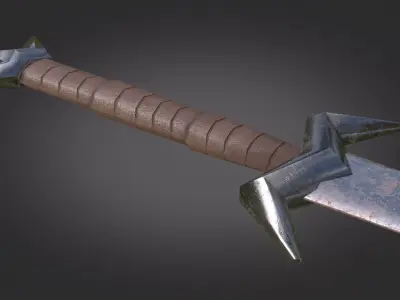 Stylized Medieval Sword melee weapon game ready Low-poly 3D model order