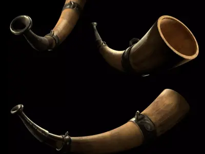 Viking Warhorn Low-poly 3D model