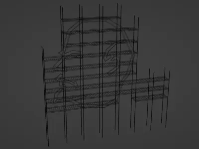 Industrial Monument Giant Head Low-poly 3D model