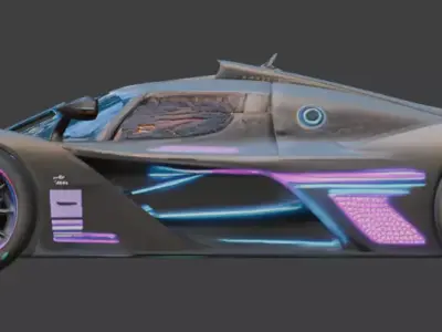 Stealth Black Formula Racing 3D Model V03 Low-poly 3D model