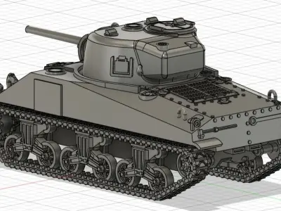 M4A2 Sherman 3D print model