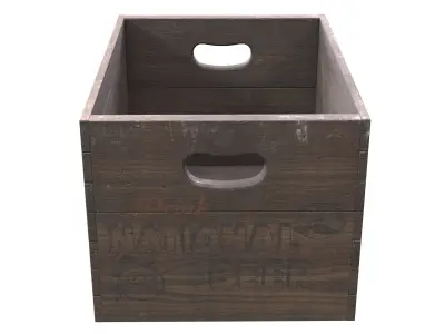 National beer wood box Low-poly 3D model