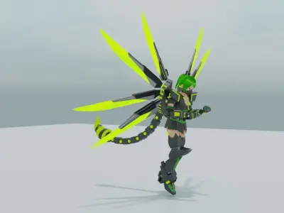 Mech Fairy Low-poly 3D model