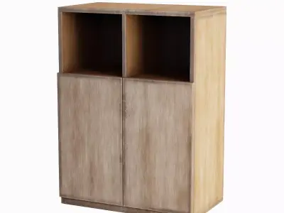Simple Bookcase B 03 Low-poly 3D model