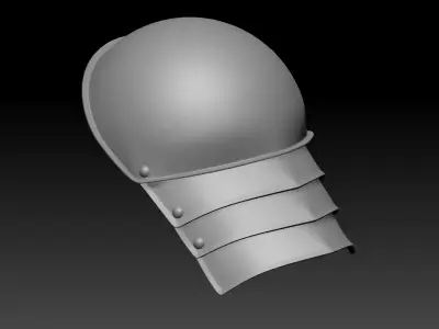High-poly model knight pauldron 3D model