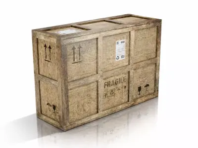 wooden crate PBR 4K Low-poly 3D model 4