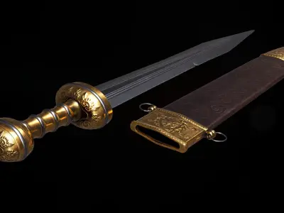 Ancient Roman Sword Low-poly 3D model