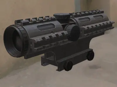 Sniper Scope 4x32 sight Low-poly 3D model