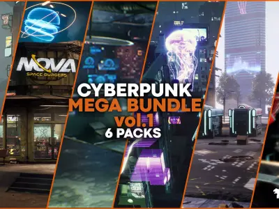 Cyberpunk Mega Bundle Vol1 Low-poly 3D model