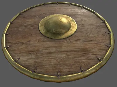Round shields PBR pack Low-poly 3D model