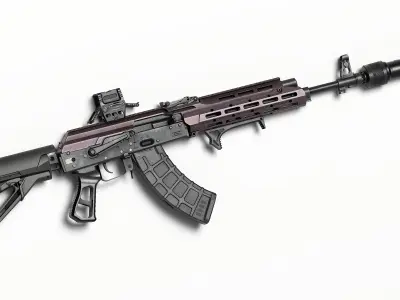 CTR Carbine Stock Mil Spec Low-poly 3D model