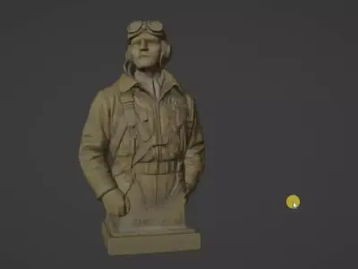 WWII Fighter Pilot Bust  3D print model