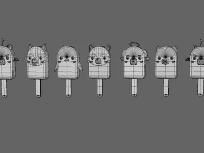 Ice Cream Pack 02 Low-poly 3D model