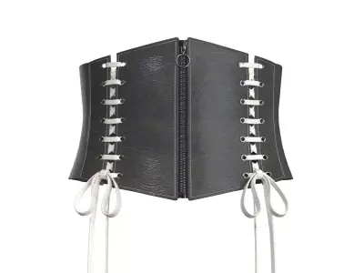 Black Lace-up Bustier 3D model