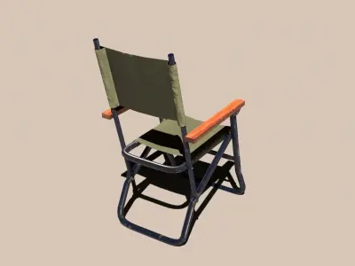 Military chair 01 Low-poly 3D model