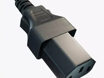 IEC C13 Female Plug Low-poly 3D model
