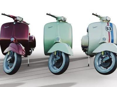 Vespa Scooter Motorcycle 3D model