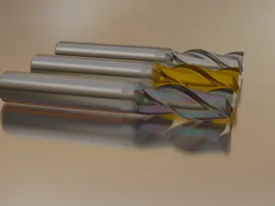 3 flutes end mill 3D model