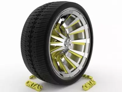 ORTAS CAR WHEEL RIM 71 GAME READY WHEEL RIM TIRE 3D model