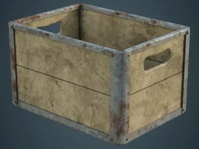 Crate 3B Low-poly 3D model
