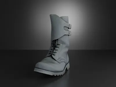 Cold war army boot Yugoslavs People Army combat boots Low-poly 3D model