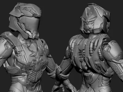 Sci-Fi Armor 10 Sculpt 3D model