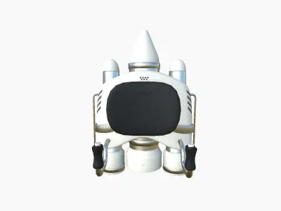 Jetpack D05 White Aluminum - SciFi Character Design Low-poly 3D model