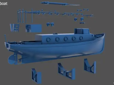 12m italian ww2 motorboat - Commercial license  - 1-100 scale 3D print model