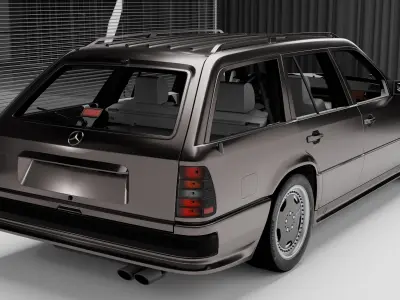 Mercedes Benz AMG Hammer Wagon 1987 Low-poly 3D model