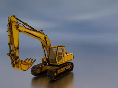 Construction Excavator Vehicle Low-poly 3D model