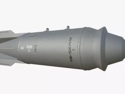 FAB-1500M54 Soviet 1500KG Bomb Game Ready PBR Model Low-poly 3D model