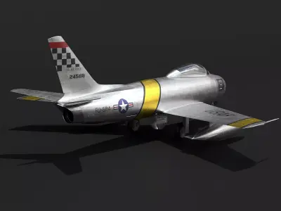 F-86 Sabre USAF Low-poly 3D model