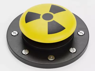 Emergency Button V7 - Radiation Hazard Industrial Push Switch 3D model
