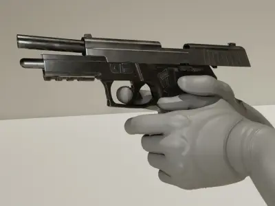 Sig Sauer P226 Pistol Rigged and Animated Low-poly 3D model