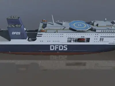 DFDSLuna Seaways Ro-Ro passenger vessel 3d low-poly model Low-poly 3D model