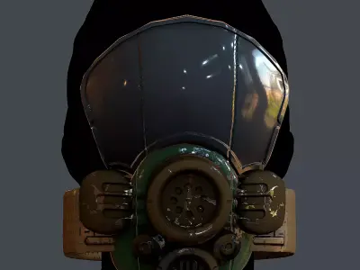 Gas mask helmet 3d model scifi Low-poly Low-poly 3D Low-poly 3D model order