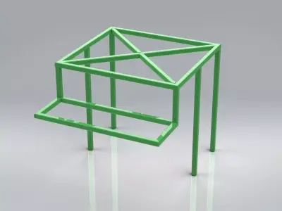 Welding metal frame Low-poly 3D model