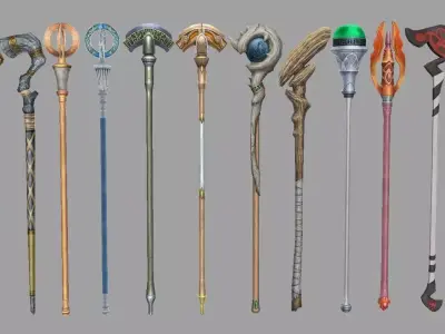 weapon Scepter Low-poly 3D model