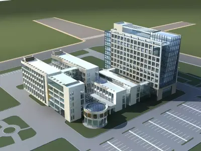 Hospital Building 3D model 2