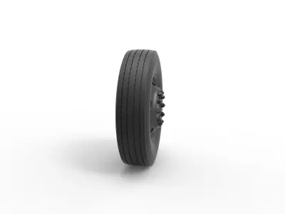 5 Hole front wheel of Vintage School bus Scale 1 to 25 3D print model