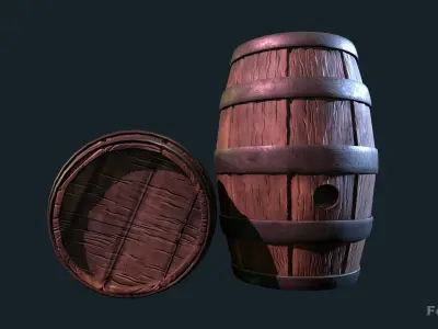 Old barrel 3D model purchase