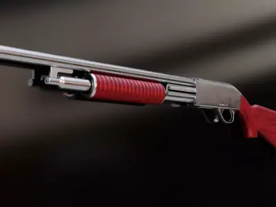 Pump Shotgun Low-poly 3D model buy