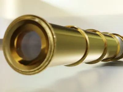 Spyglass Telescope high-poly 3D model