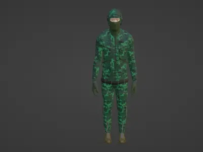 Soldier V camouflage Low-poly 3D model