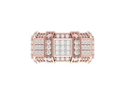 Wedding Art Deco Ring 3D print model 6